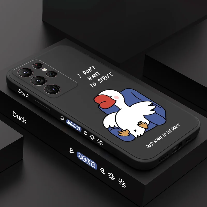 

Lay Flat Duck Phone Case For Samsung Galaxy S23 S22 S21 S20 Ultra Plus FE S10 S9 S10E Note 20 ultra 10 9 Plus Cover