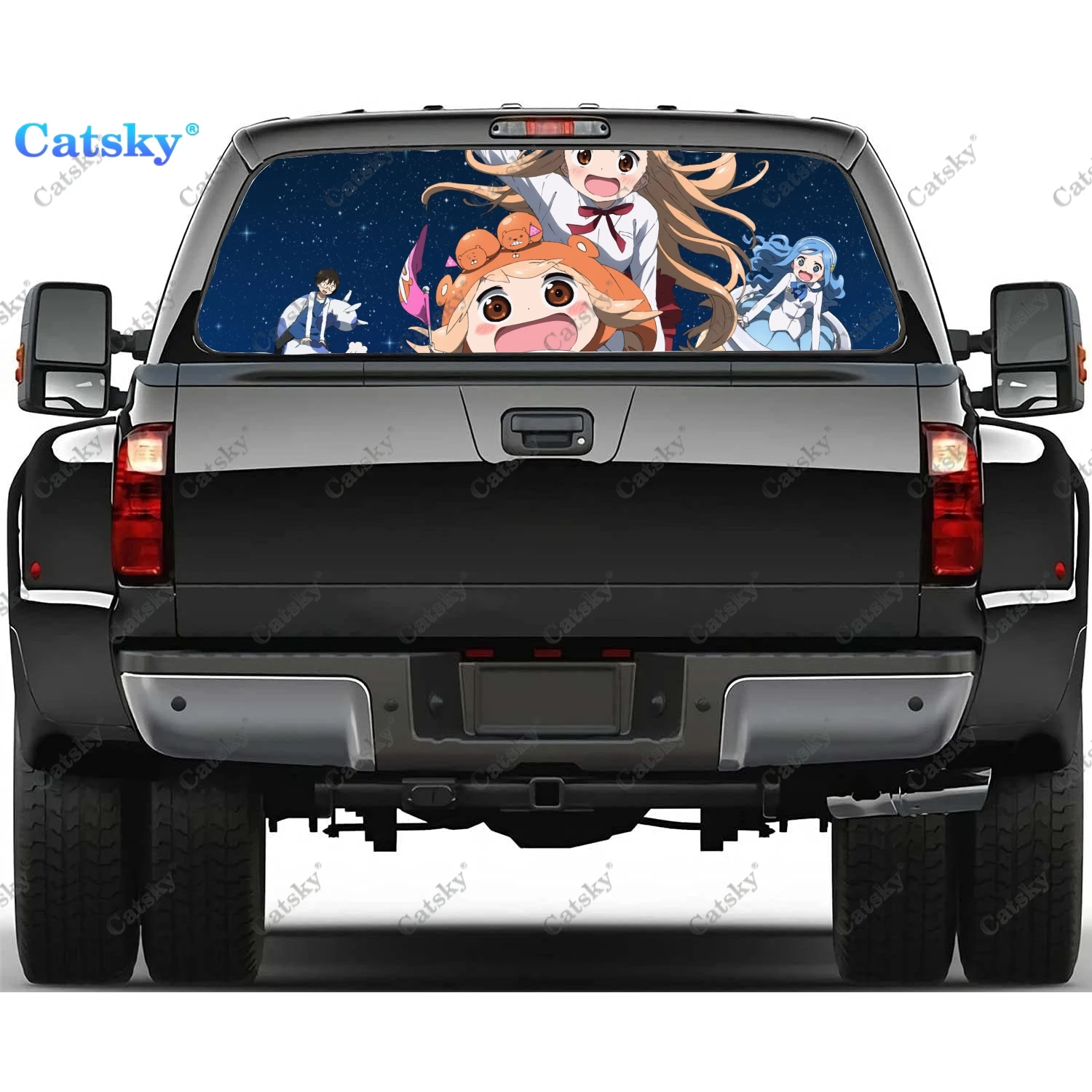 

Himouto! Наклейки на заднее стекло для грузовика, наклейка на окно пикапа, тинт для заднего стекла, графическая перфорированная виниловая наклейка для грузовика