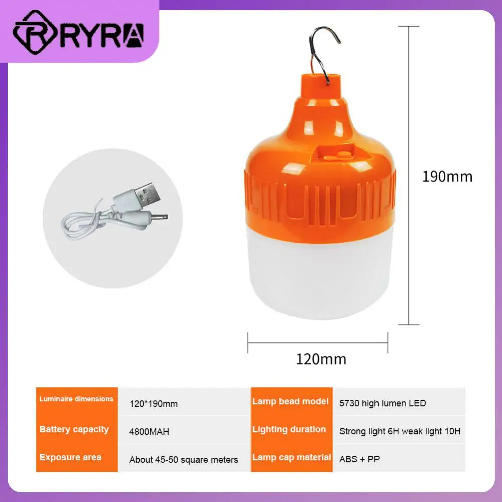 

Outdoor Portable Lanterns 100w Lamp Bulb Led Light Emergency Light Home Decor Night Light Camping Light Usb Rechargeable Led