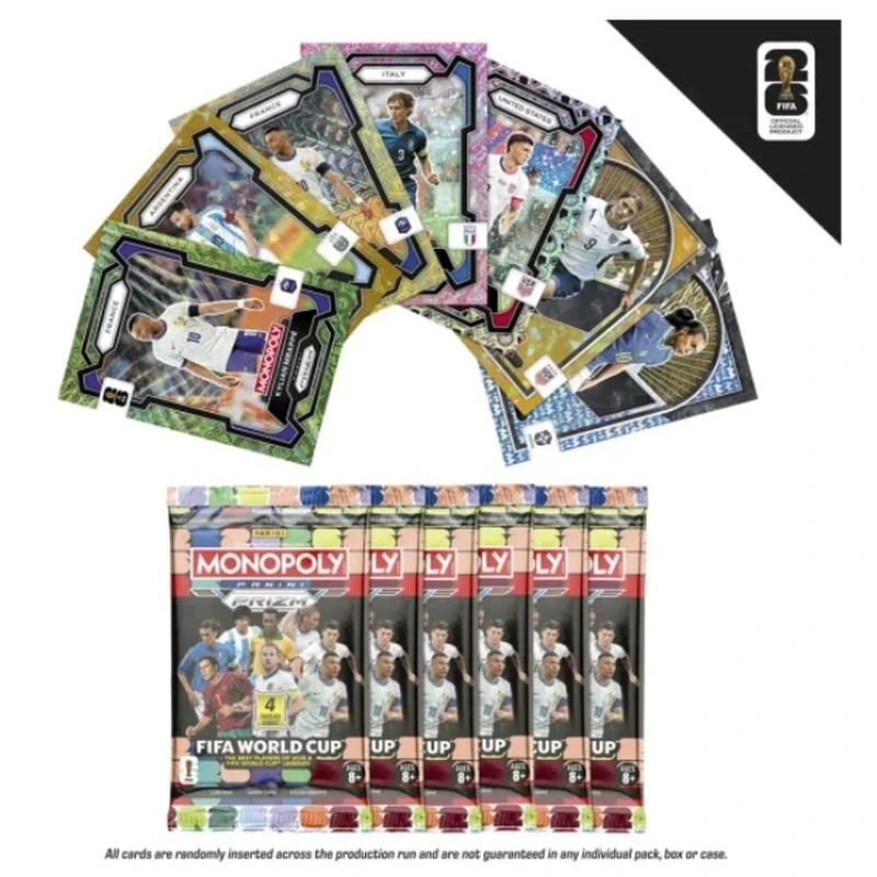 Фото Оригинальные коллекционные карточки Panini Monopoly 2026 FIFA World Cup Prizm Soccer, официально лицензированные, в бластер-боксе, для футбольных фанатов, персонализированный подарок №4