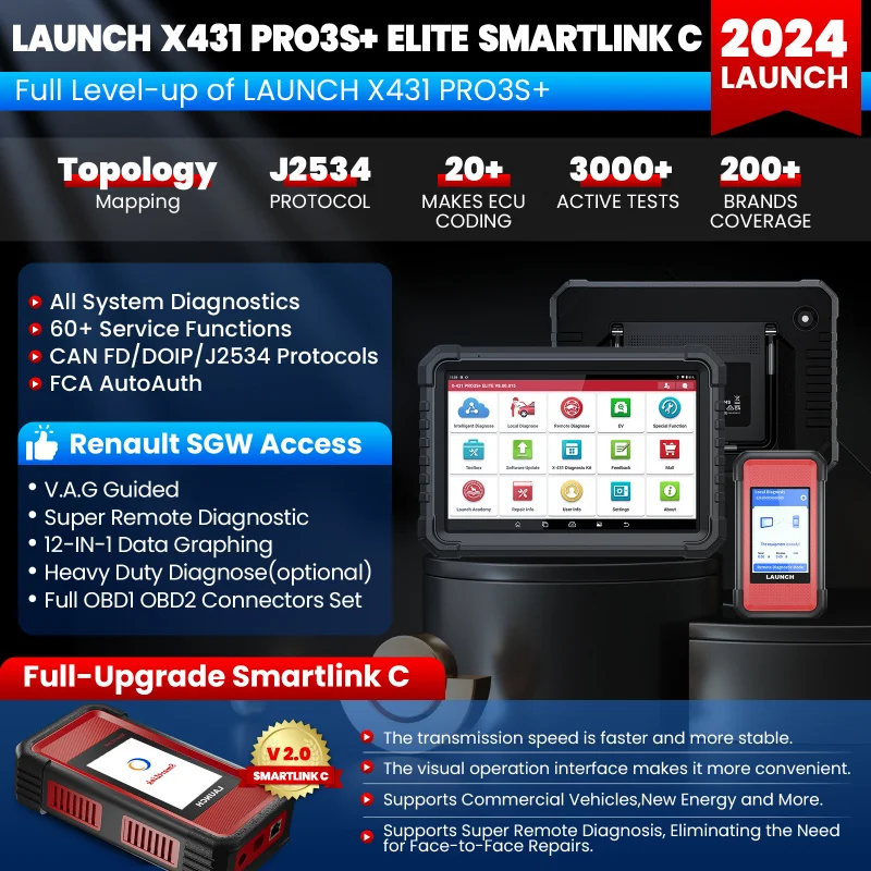 X431 PRO3S Elite Escaner Automotriz OBD2 сканер с 37 сбрасываемыми профессиональными кодированием