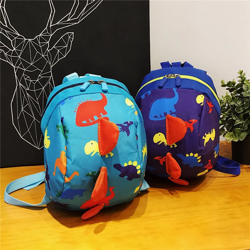 

Infant Backpack Comfortable and Cute Accessories Anti-lost Wristband Cartoon Dinosaur Print Pattern Children's School Backpack