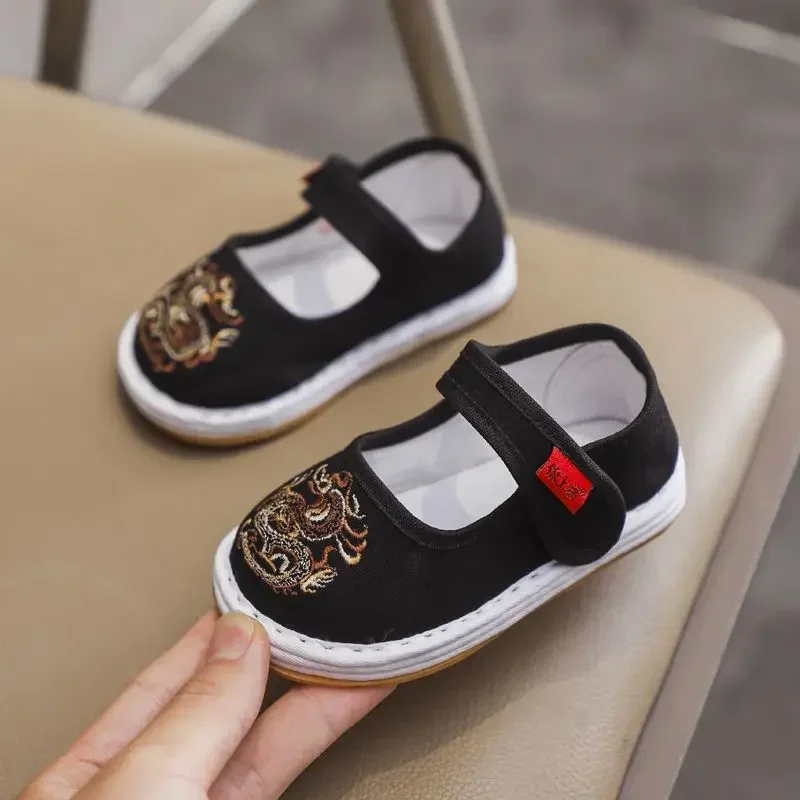 Детские тканевые туфли ручной работы в стиле ретро детская весенне-осенняя обувь