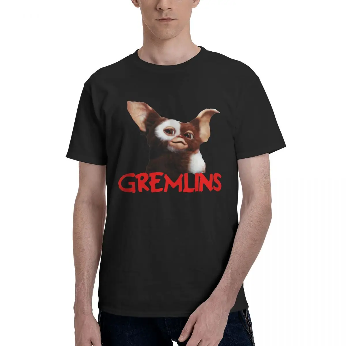 

Футболка Gremlins Gizmo, трендовая Футболка с принтом, хлопковая Пляжная футболка с круглым вырезом, повседневные топы