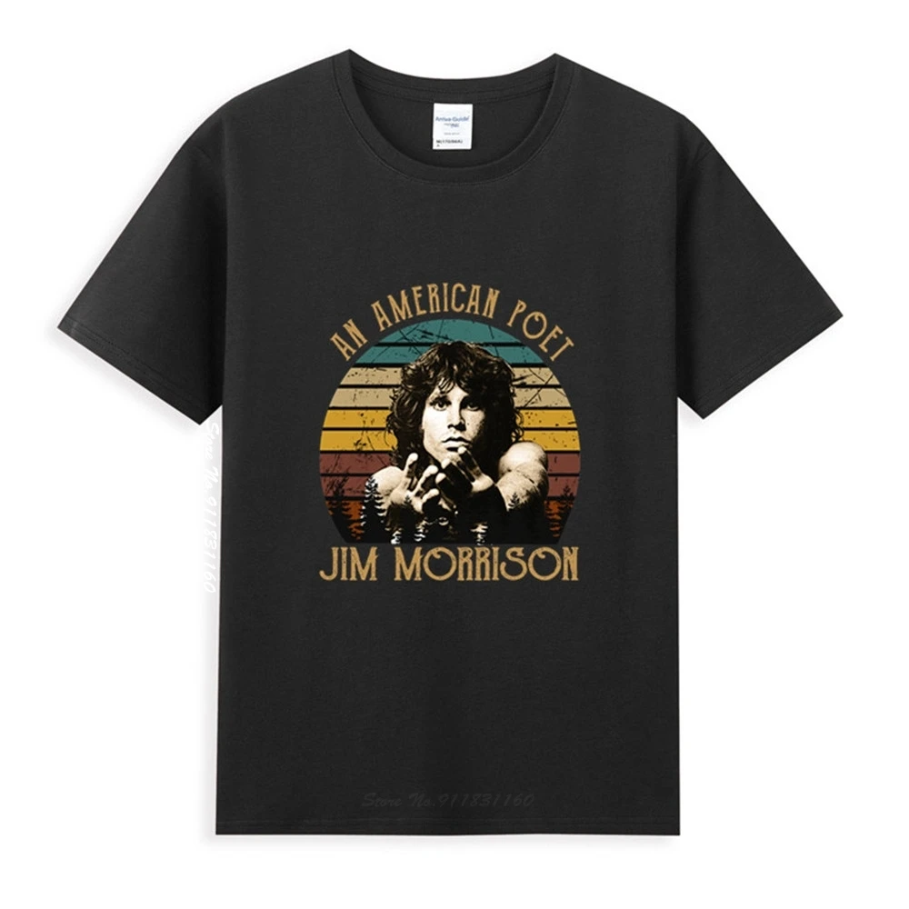 

Vintage An American Poet Jim Morrison The Doors Logo Classic T-Shirt Newest Summer Popular Tees Shirt Tops Novel Unisex
