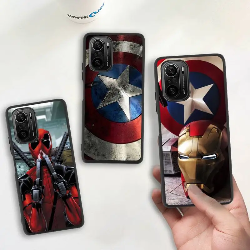 

Marvel Hero Iron Spider Man Captain Deadpool Phone Case for Redmi 9A 8A Note 11 10 9 8 8T Redmi 9 K20 K30 K40 Pro Max soft Cover