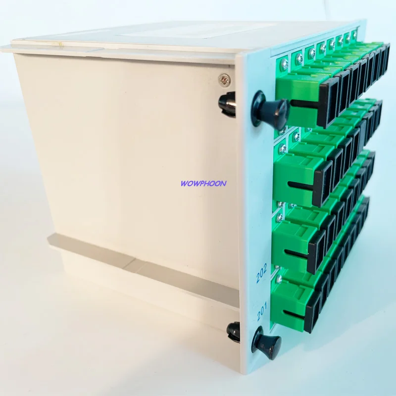 1*32 SC APC Fiber Optic Splitter 1x32 Optical PLC Splitter Cassette Box Card Inserting Type Optical FTTH PLC Splitter SC UPC