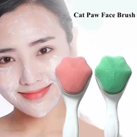 manual facial deep cleansing brush silicone cat claw face wash brush facial massage remove blackheads skin care tools
