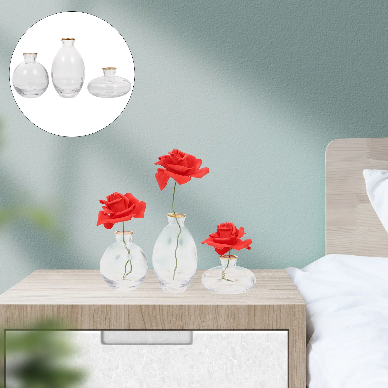 

3Pcs Vase Creative Vase Hydroponics Vase Flower Display Vase for Living Room Home