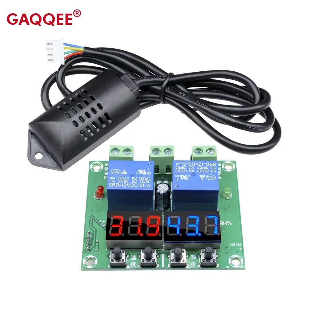 

XH-M452 Thermostat Temperature Humidity Control Thermometer Hygrometer Controller Module DC 12V LED Digital Display Dual Output