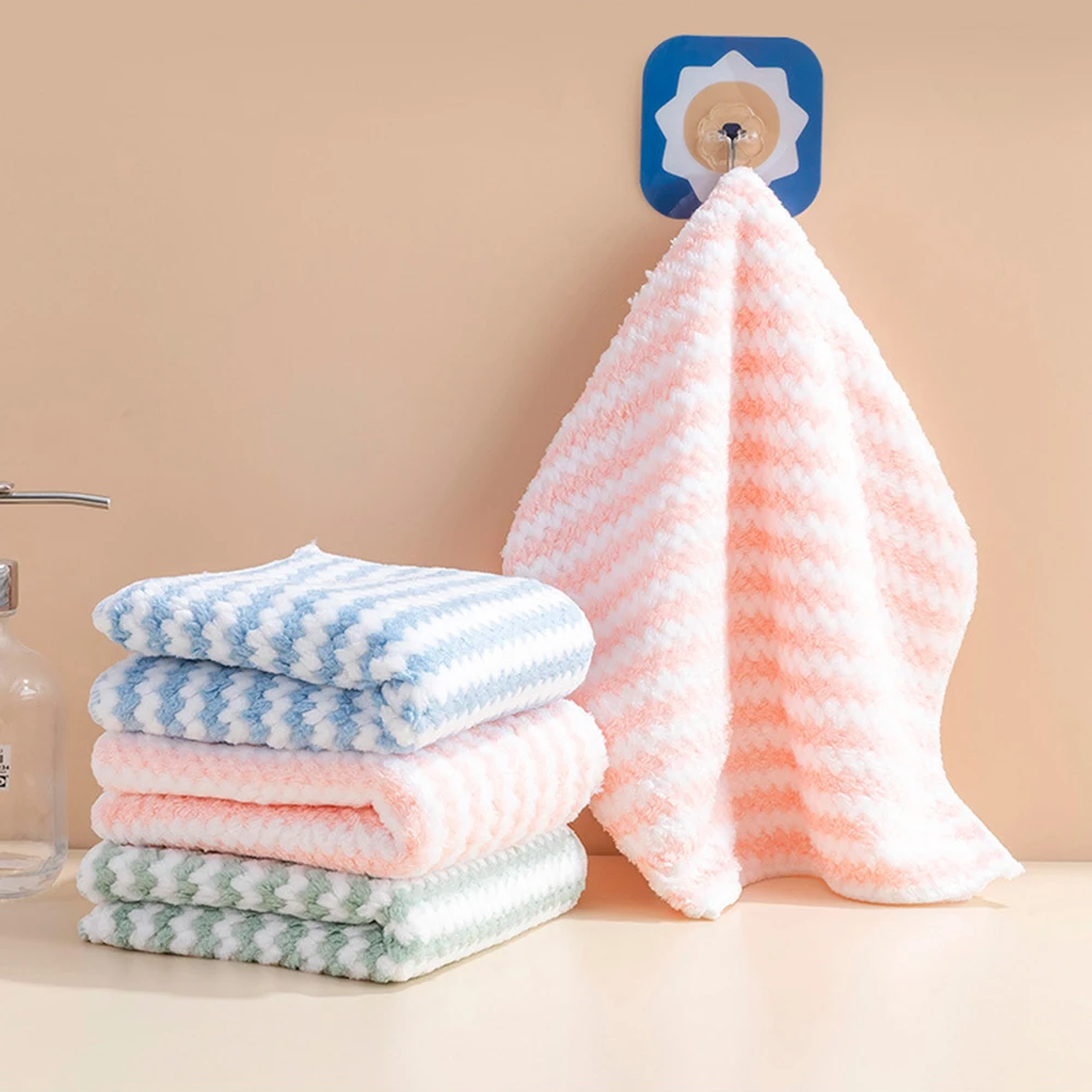 

Microfiber Towel Absorbent Kitchen Cleaning Cloths Non-stick Oil Dish Rags