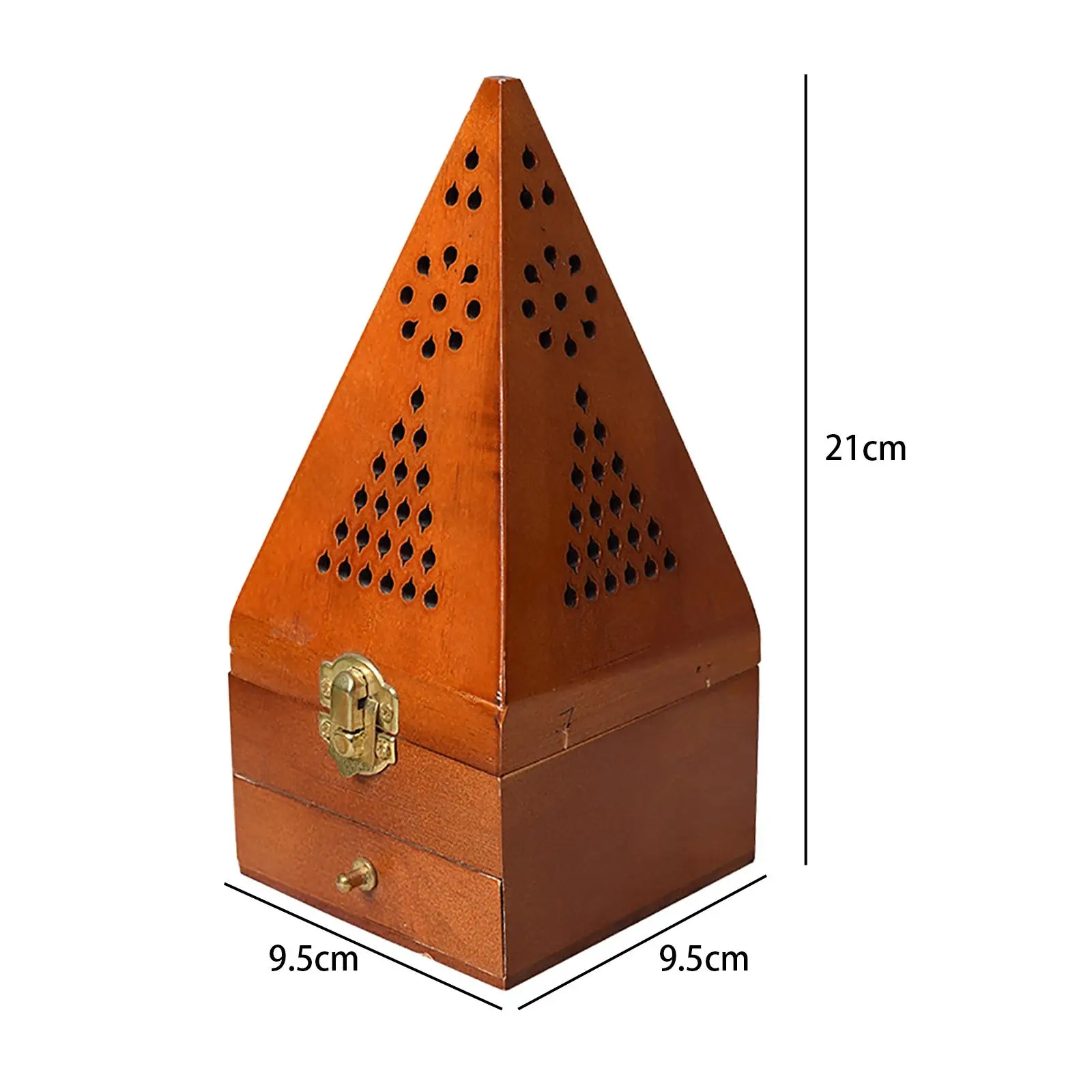

Wooden Cone Burner Storage Holder Tabletop Ash Catcher Pyramid for Yoga
