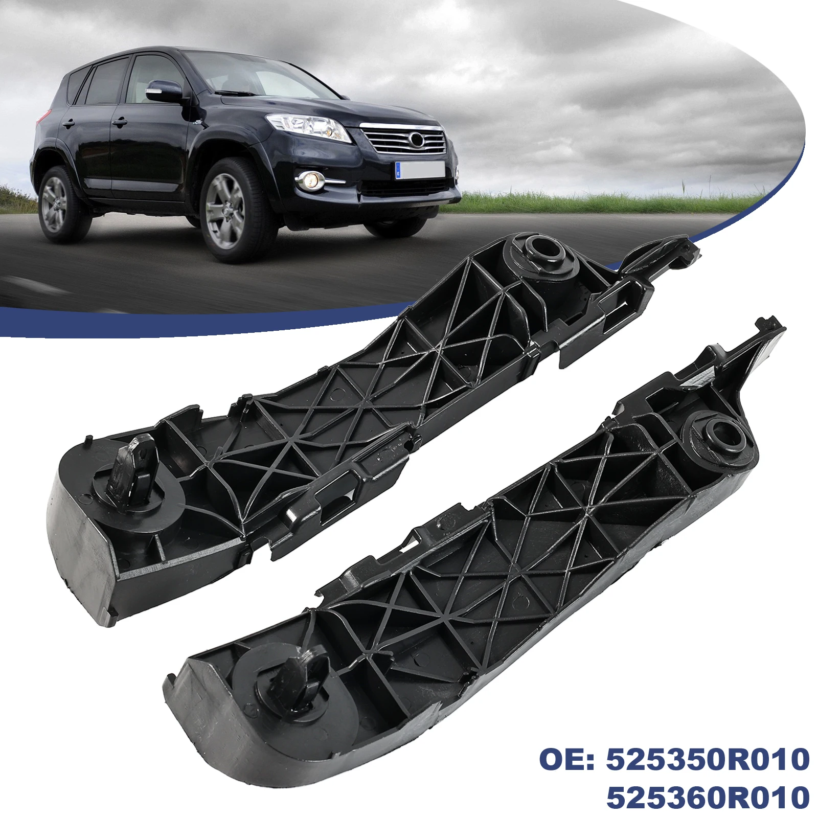 

Для Toyota Rav4 06 07 08 09 10 11 12 Кронштейн фиксатора переднего бампера автомобиля Проставка левая и правая пара опор для крепления боковой балки 525350 R010
