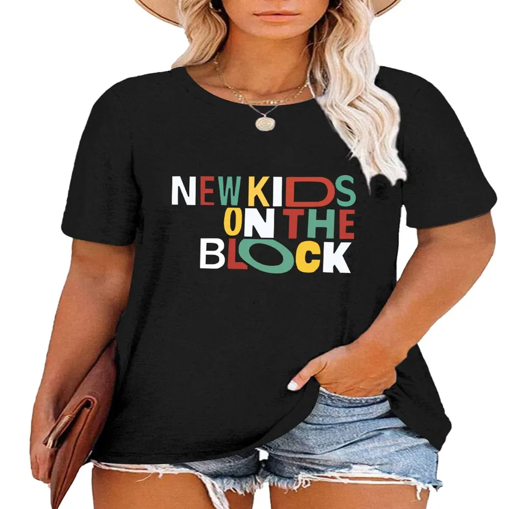 

New Kids on the Block Tshirt Plus Size Women Tee Shirts Nkotb Women`s Shirt Oversized Graphic Band Tees Tops