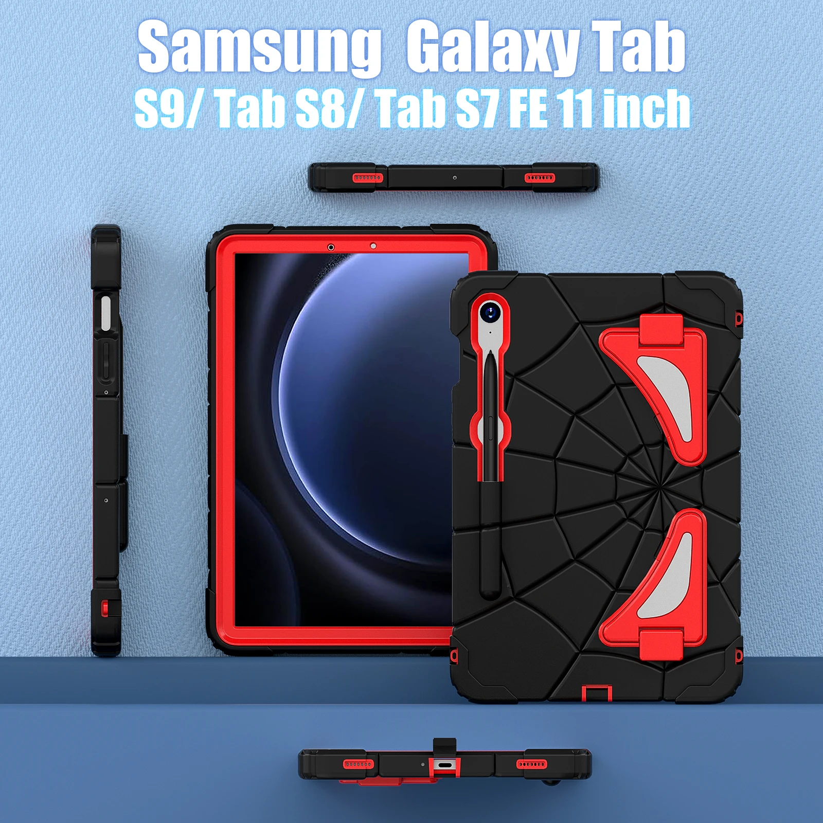 Фото Чехол для Samsung Galaxy Tab S10Lite 2025 10,9 SM-X400 S9FE X510 S10FE X520 S7 T870 S8 X700 S9 X710 11-дюймовый чехол-подставка Spider №4