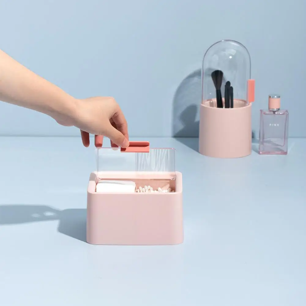 

Cotton Swab Cosmetic Organizer Case Plastic Cosmetics Organizer Box Desktop Transparent Cotton Swab Storage Holder Box Wholesale