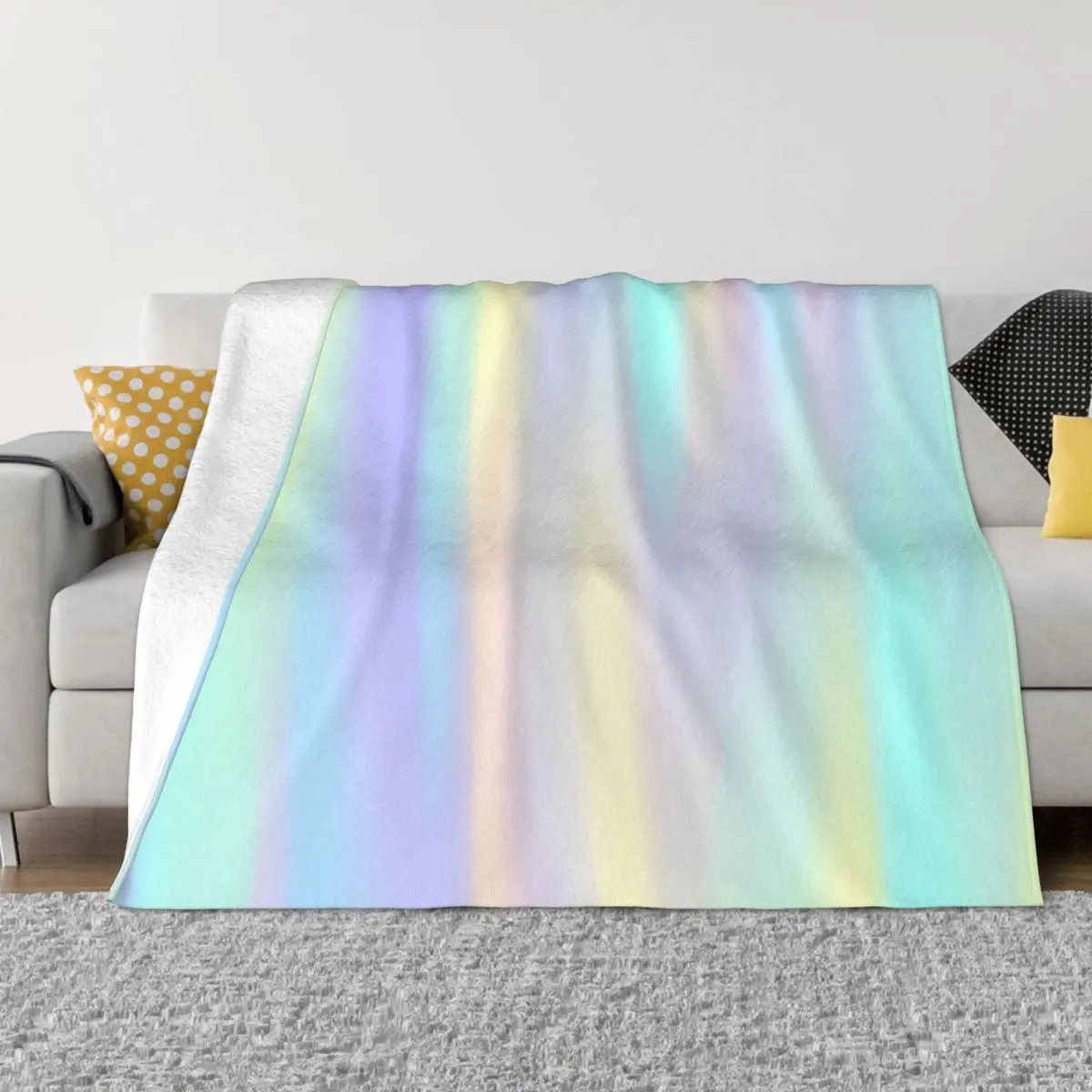 

Unicorn Blanket Flannel Decoration Pastel Rainbow Abstract Portable Home Bedspread