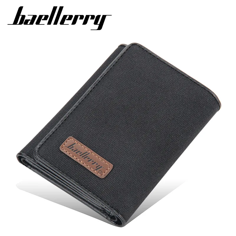 

2022 Fashion Men Wallets Canvas Card Holders Fashion Short Men Purse Photo Slot PU Leather High Quality Male Purse Gift For Men