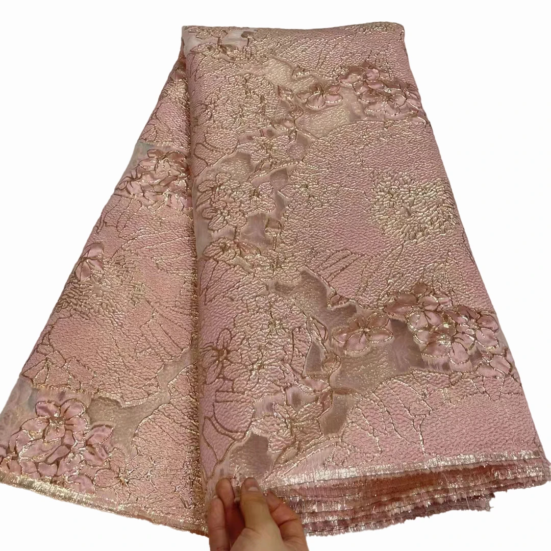 

Europe and America new gold silk flower color weave jacquard fabric, fashion dress cheongsam trench coat dress fabric