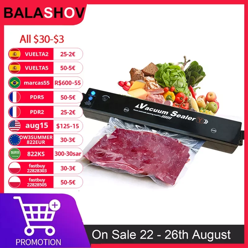 

Vacuum Sealer Machine Black Style EU Plug Free Gift 10pcs Food Vacuum Bags Kitchen Vacuum Packer Machine Small Sealing Machine