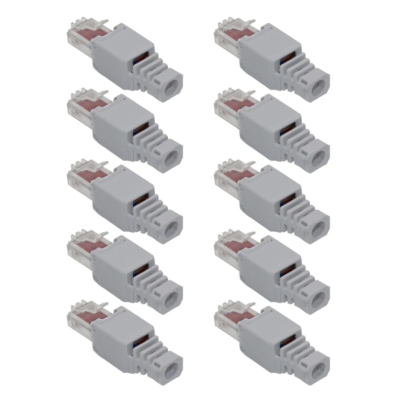 

10 Pcs/ Set RJ45 Plugs Tool-Less Network Connector Modulars Plug Play No Crimp CAT6 UTP Connectors Dropship