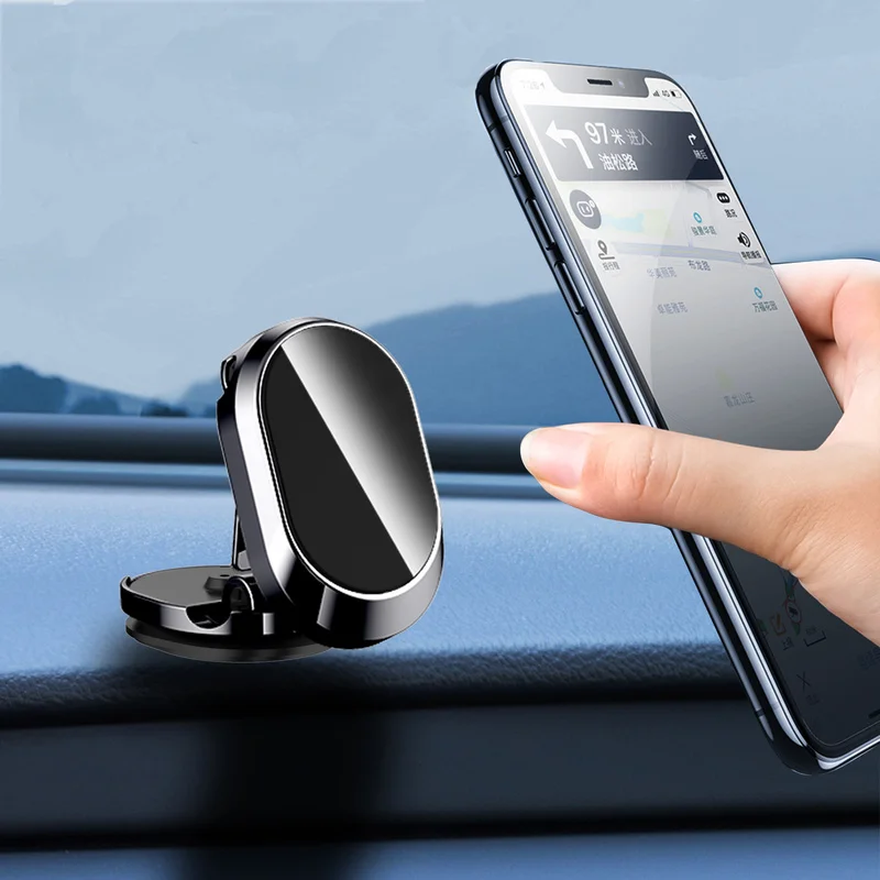 

Black/silver Car Magnet Holder Folding Magnetic Mobile Phone Bracket Suitable for Office Home and Driving Car Accessories