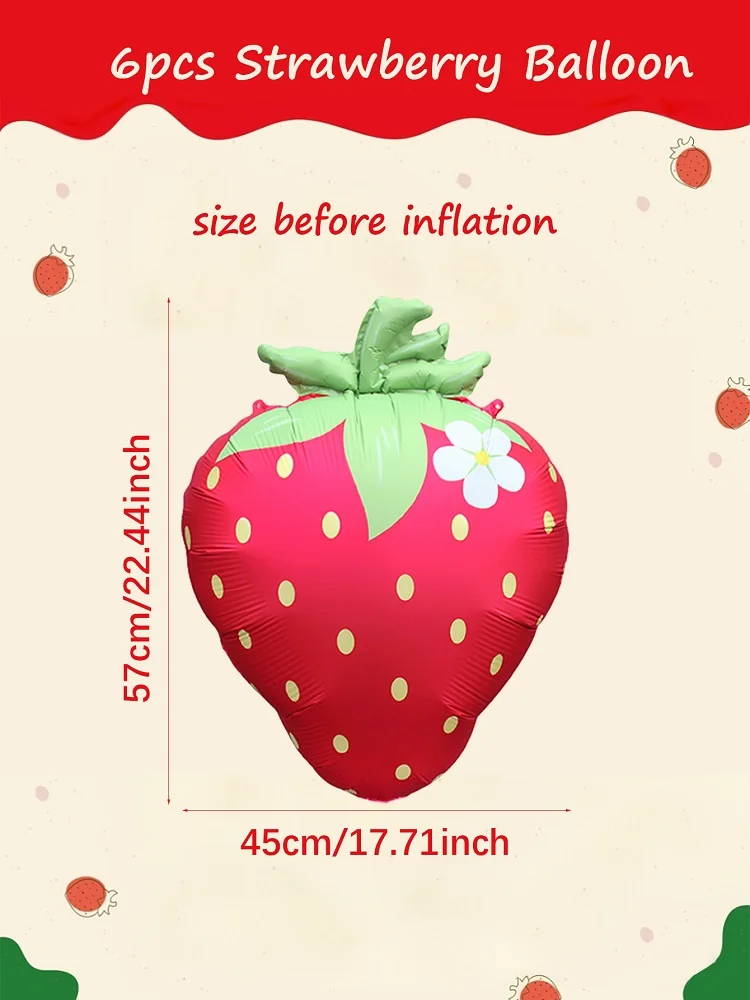 

Клубничные шары из алюминиевой пленки 6 шт