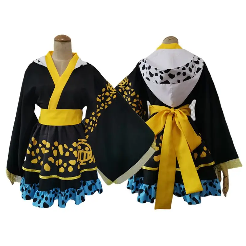 

Anime One Piece Trafalgar Law Cosplay Costume Dress for Girls Hoodie Outfit Fantasia Halloween Party Disguise Suit for Women