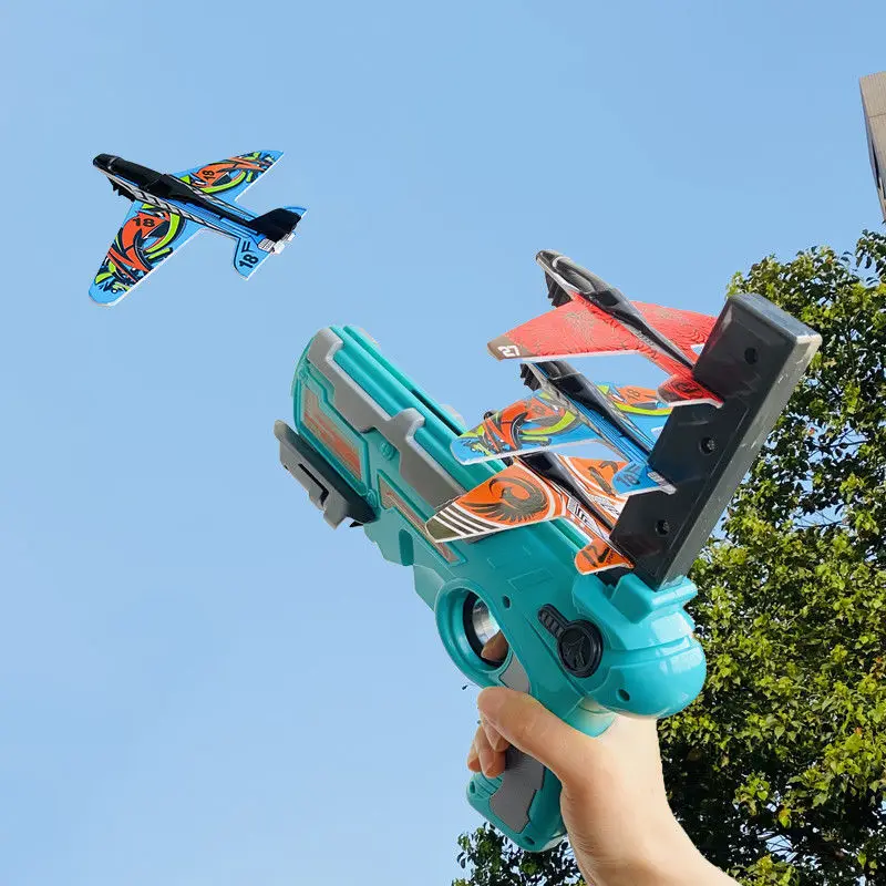 

Boy Foam Catapult Airplane Children Outdoor Toy Hand Throwing Launcher Glider Model Bubble Catapult Plane Aircraft Game Toy
