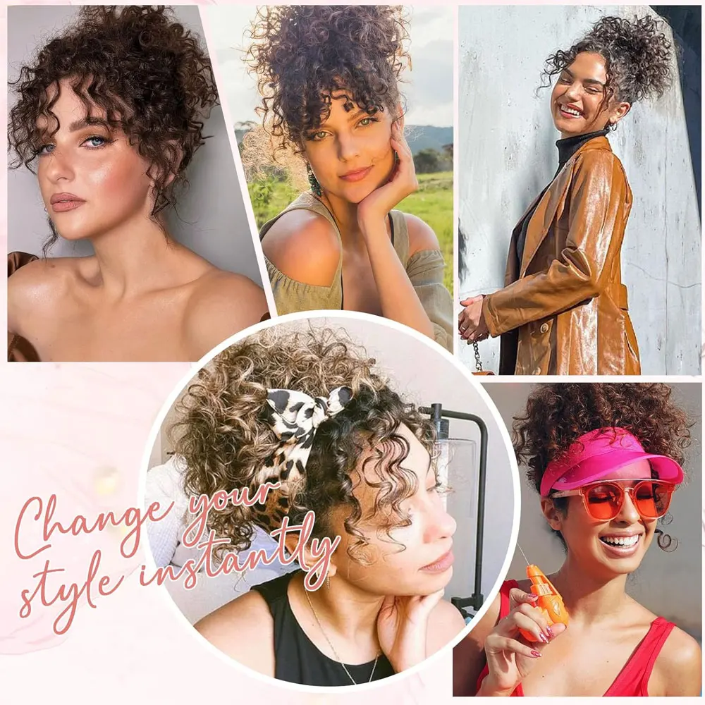 Пучки для вьющихся волос Benehair женщин синтетический вьющийся хвост на шнурке