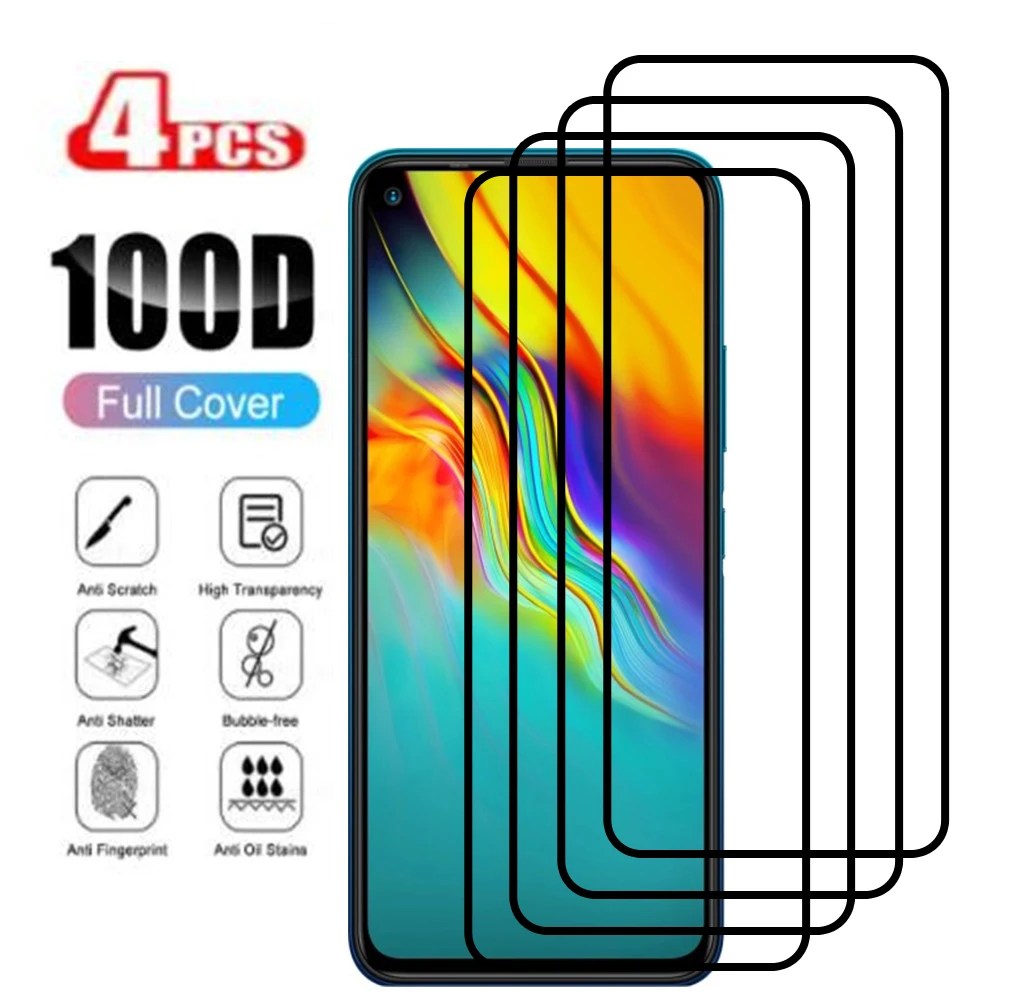 4 шт. полное покрытие для Infinix Hot 9 Pro закаленное стекло Play защитная телефонная