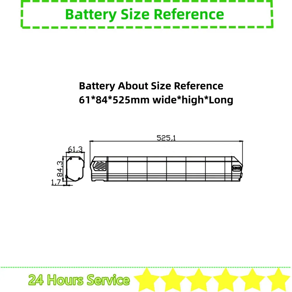 Полускрытая батарея для электровелосипеда 48 В 14 Ач 13 12 10 250 Вт 500 750