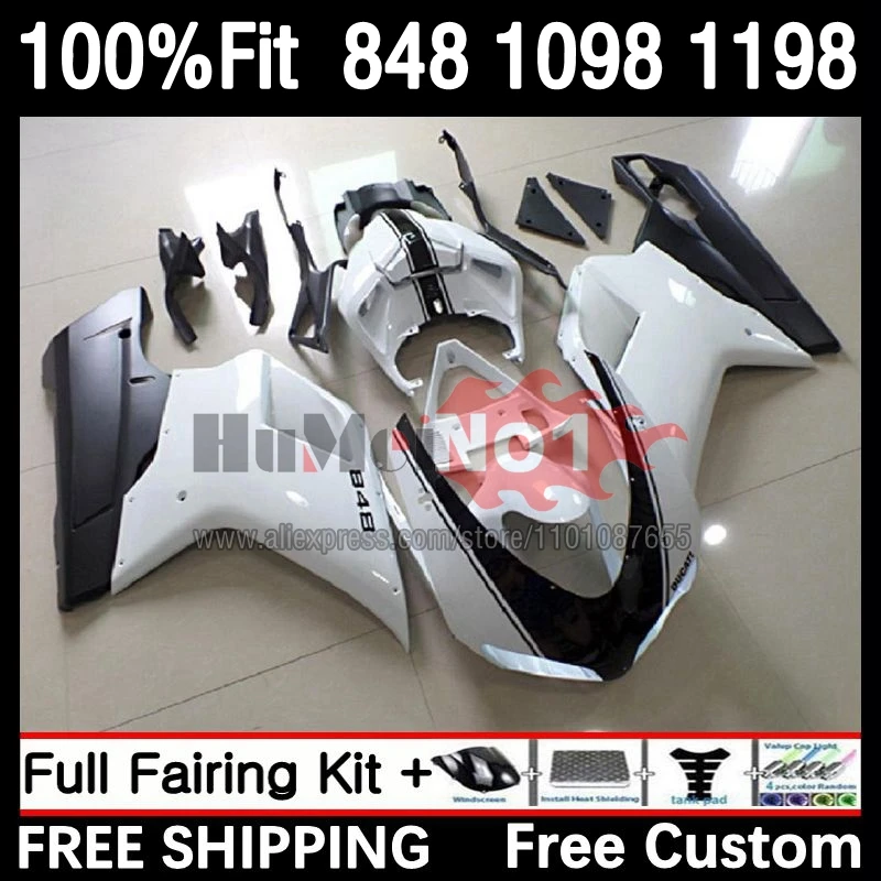 

Injection For DUCATI 848 1098 1198 S R 07 08 09 10 11 12 48No.40 848S 1098S 2007 2008 2009 2010 2011 2012 Fairings black white