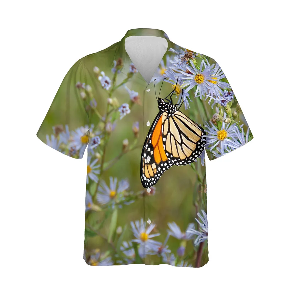 Jumeast 3D Summer Men Shirt Butterfly Series Mens Hawaiian Shirt Short Sleeve Fashion Streetwear Comfortable Breathable Blouses