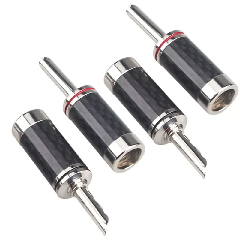 

NEW HIFI 8PCS BFA Rhodium plated banana plug Carbon fiber audio speaker cable banana connector