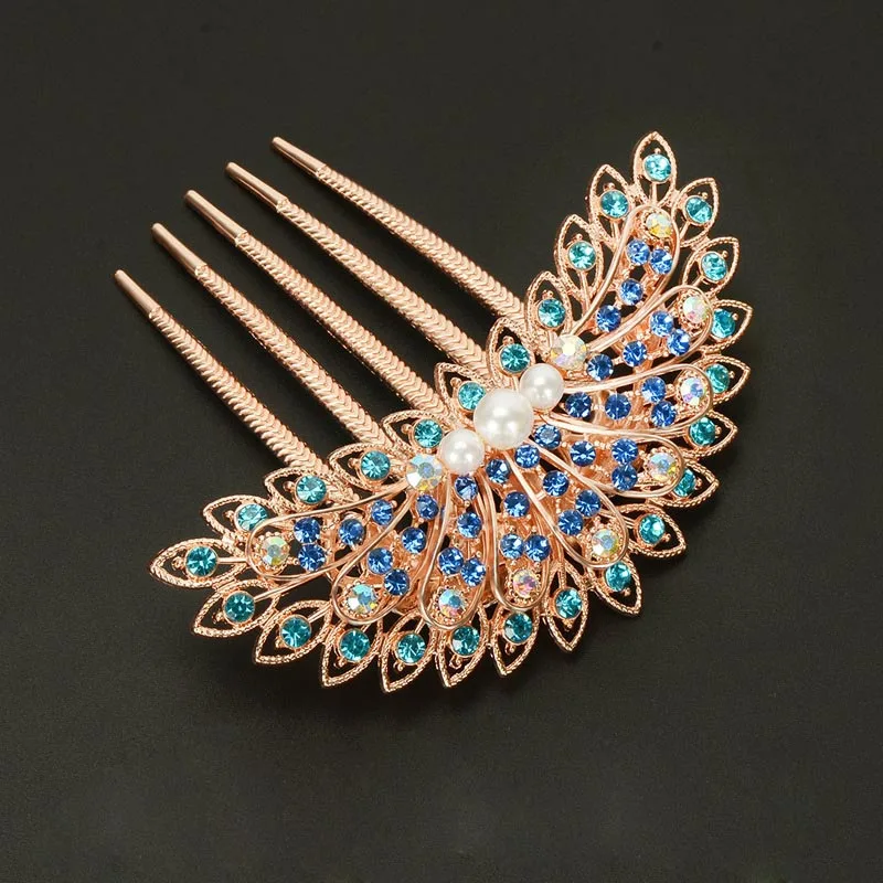 Ful Flower Leaf Bridal Crystal Hair Ornaments Jewelry Wedding Elegant Hair Accessories