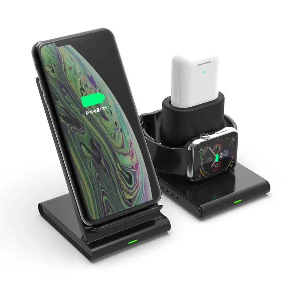 

3 in 1 Wireless Charger Magnetic 10W Fast Charging Dock Bracket For Watch Headset iPhone 13 Pro 12 11 Wireless Charging