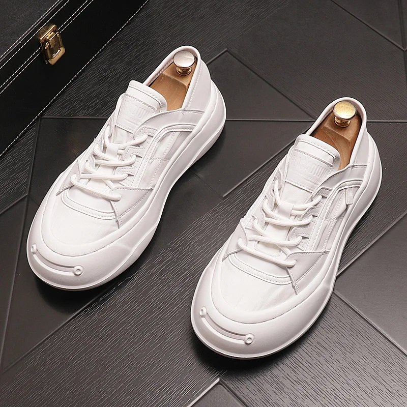 

new Men's casual shoes 2022 small white shoes net red tide brand men's shoes Korean version versatile inner high thick soled