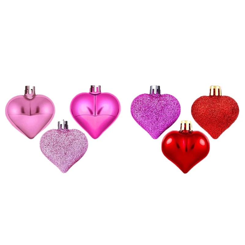 

24 Heart-Shaped Baubles And Colorful Heart-Shaped Ornaments Suitable For Valentine's Day Wedding Party