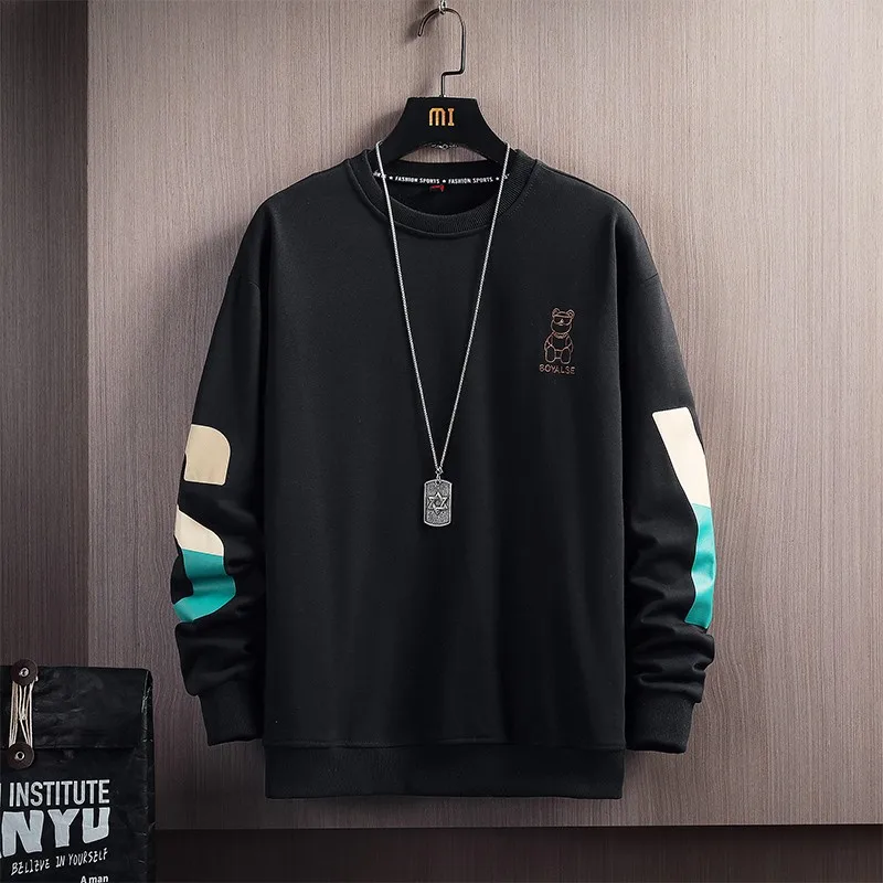 

Корейские модные брендовые толстовки, весна-осень 2022, повседневные мужские толстовки в стиле хип-хоп с пэчворком, уличная одежда в стиле пан...