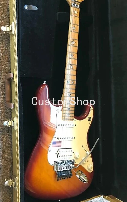 

Richie Sambora Signature Tabacco Sunburst 1994 ST Electric Guitar Floyd Rose Tremolo Tailpiece & Locking Nut, Star Inlay,