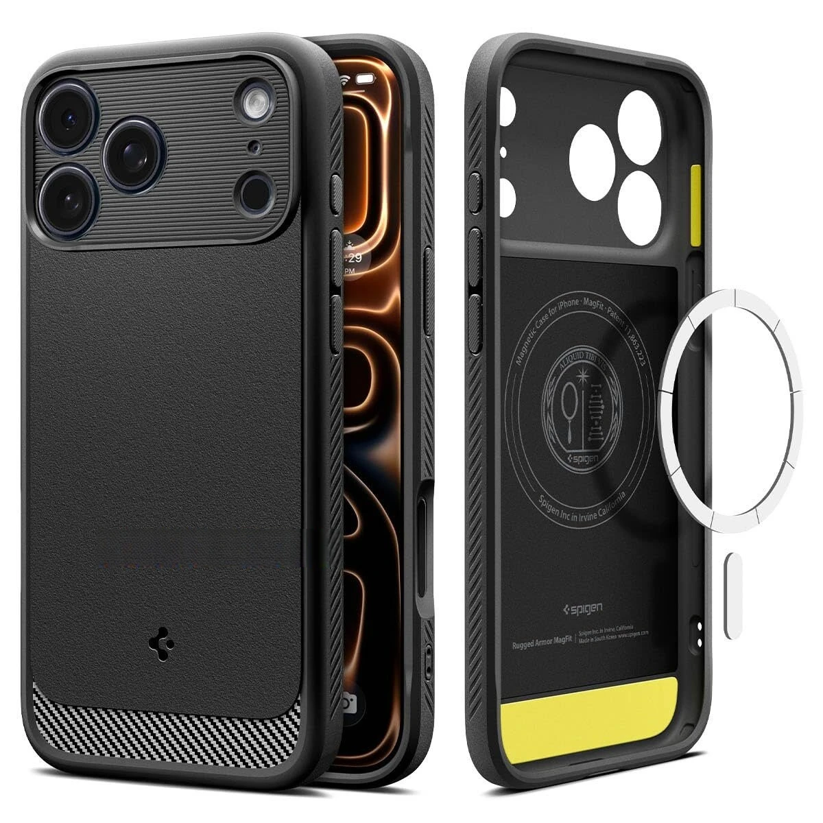 Фото Чехол Spigen для 17Pro Max, полностью закрывающий, противоударный, из мягкого силикона TPU, с магнитной фиксацией MagSafe №3