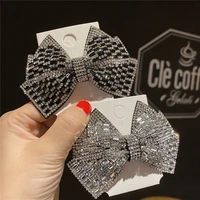 crystal hair clips with rhinestones bow knot hairgrips resin hairpins glitter bling barrettes for women girls hair accessories