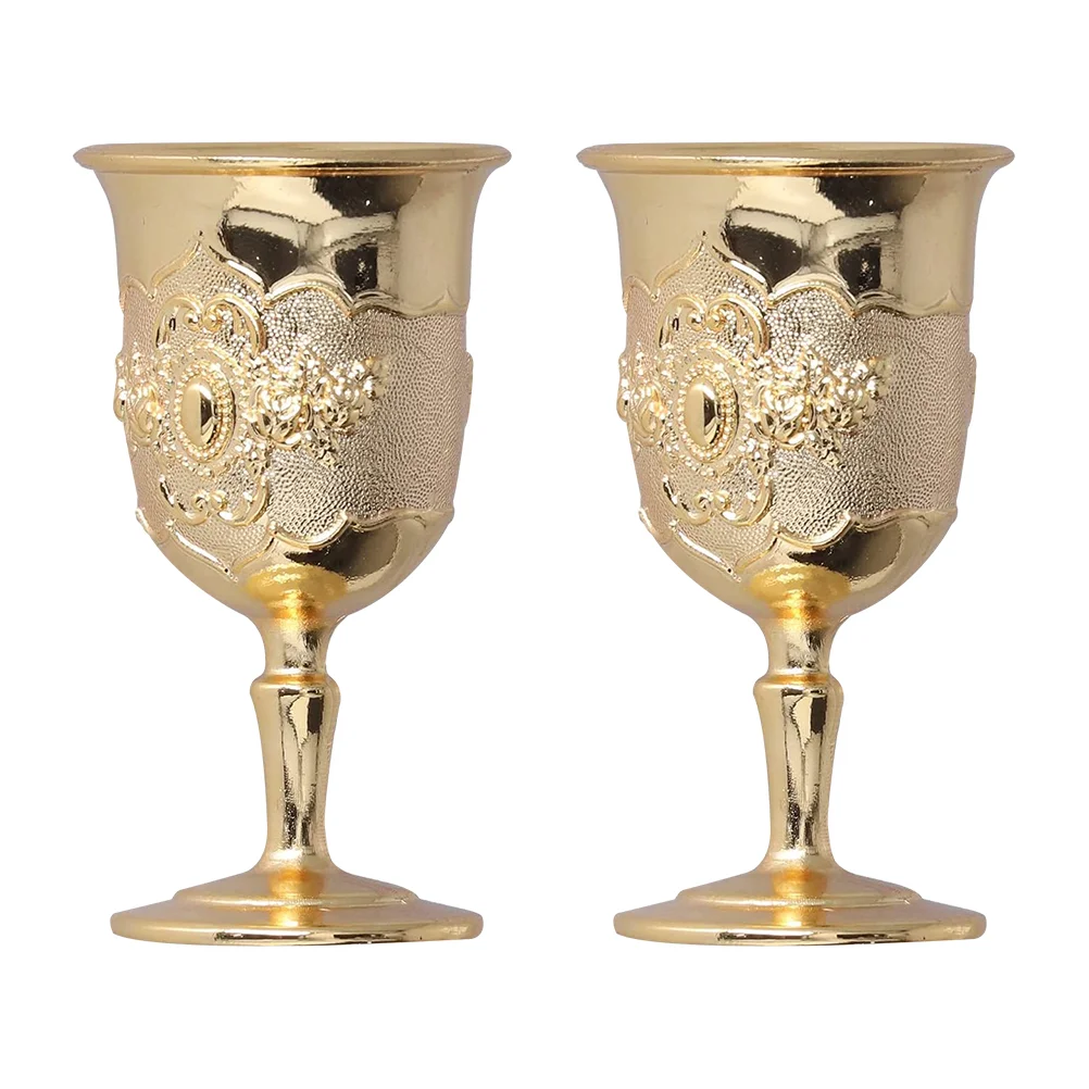 

2pcs Glasses Metal Glass Flutes Medieval Cup Coffee Dinkware Martini Goblet