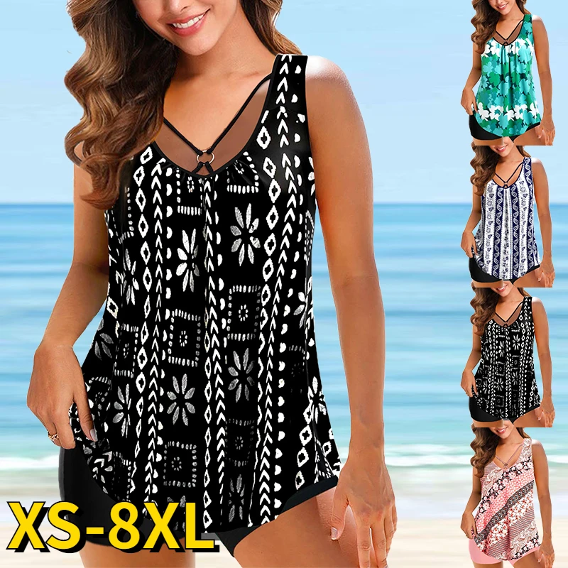 

2023 женские спортивные купальники, танкини, купальник большого размера из 2 предметов, бикини с принтом, большие бюстгальтеры, купальные кост...