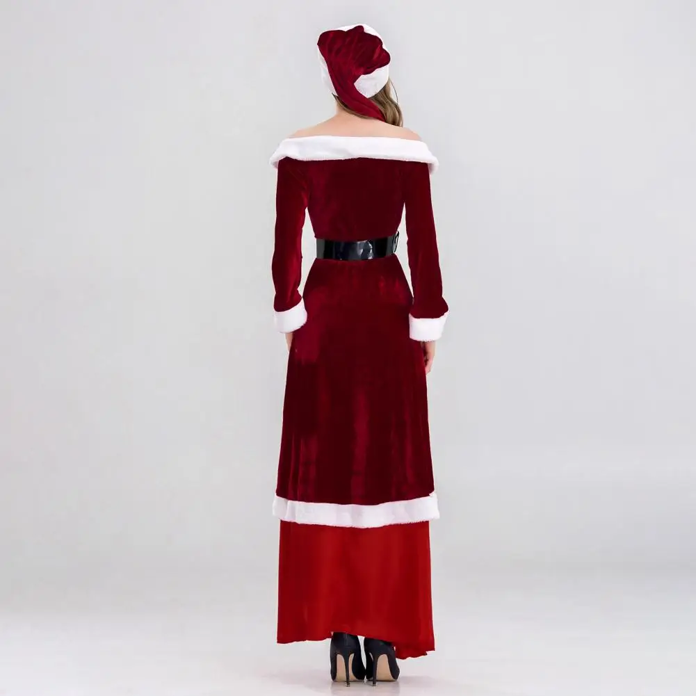 Праздничное платье праздничное для косплея Санта-Клауса с открытыми плечами в