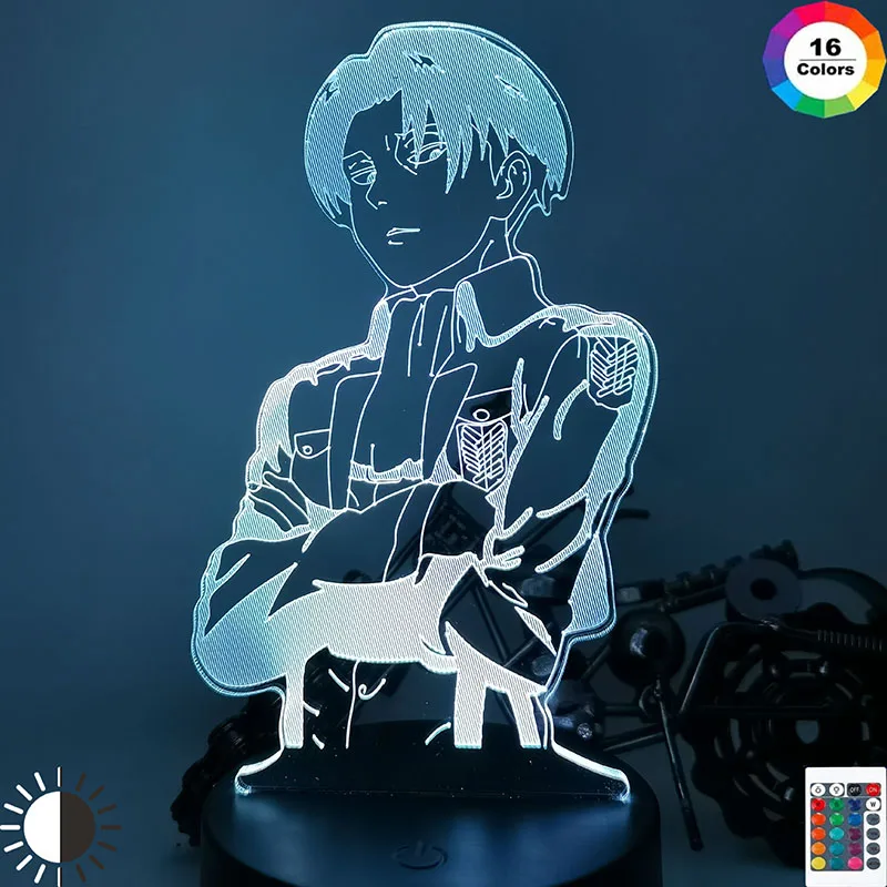 

Acrylic Table Lamp Anime Attack on Titan for Home Room Decor Light Cool Kid Child Gift Captain Levi Ackerman Figure Night Lights