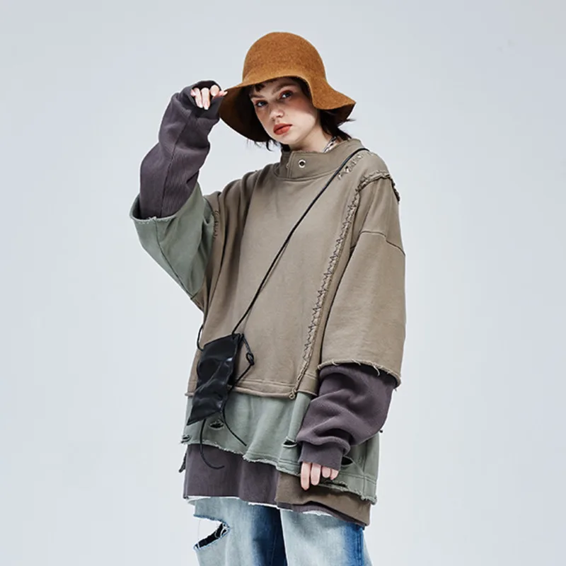 HKSH осень-зима новая мужская толстовка в стиле панк нестандартной длины с