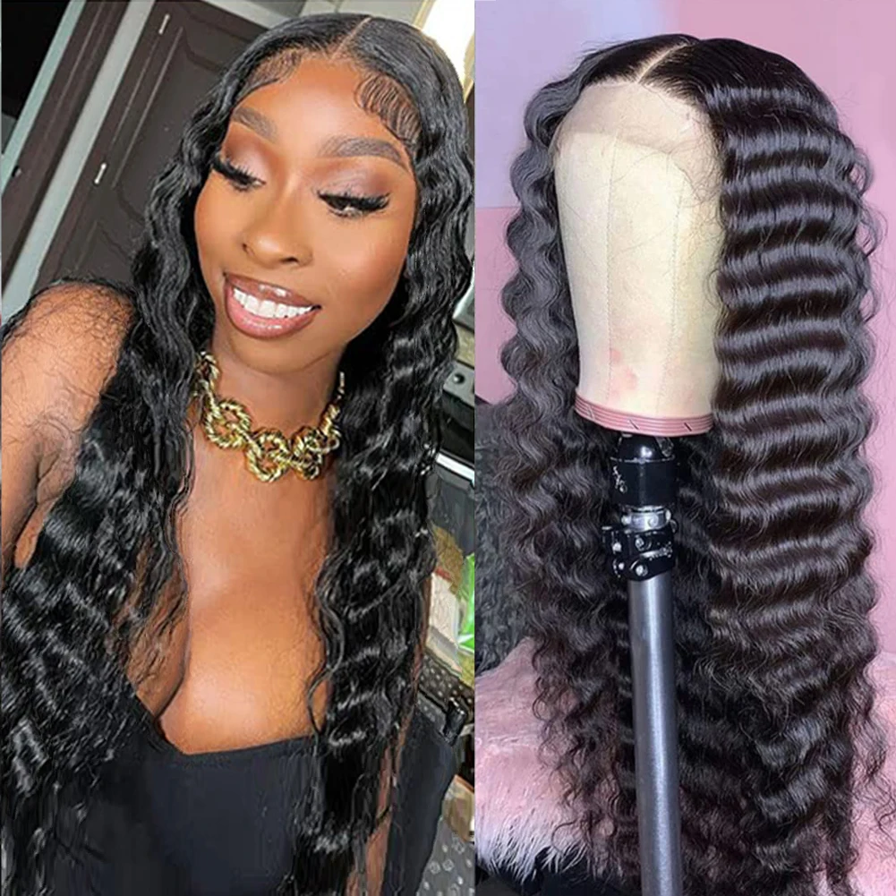 

RONGDUOYI Long Loose Deep Wave Lace Front Wig Synthetic Lace Wig Lolita Pelucas De Mujer Wigs For Women Heat Resistant Fiber