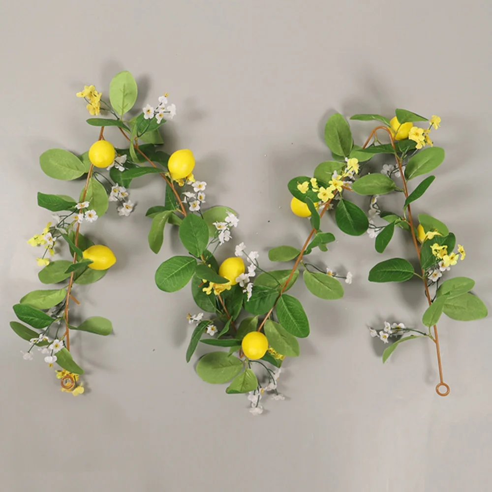 

Искусственный цветок украшение из ротанга, лимонная Маргаритка, декоративная ротанговая домашняя дверь, подвесная, 1,8 метра